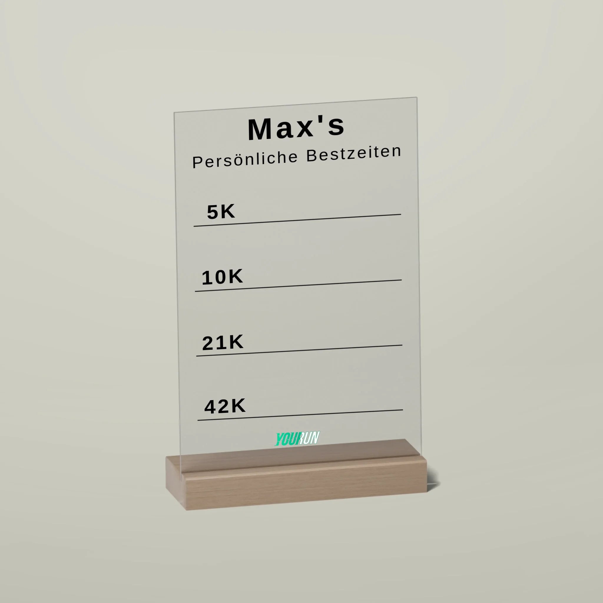 Bestzeitenboard Acryl - personalisiert