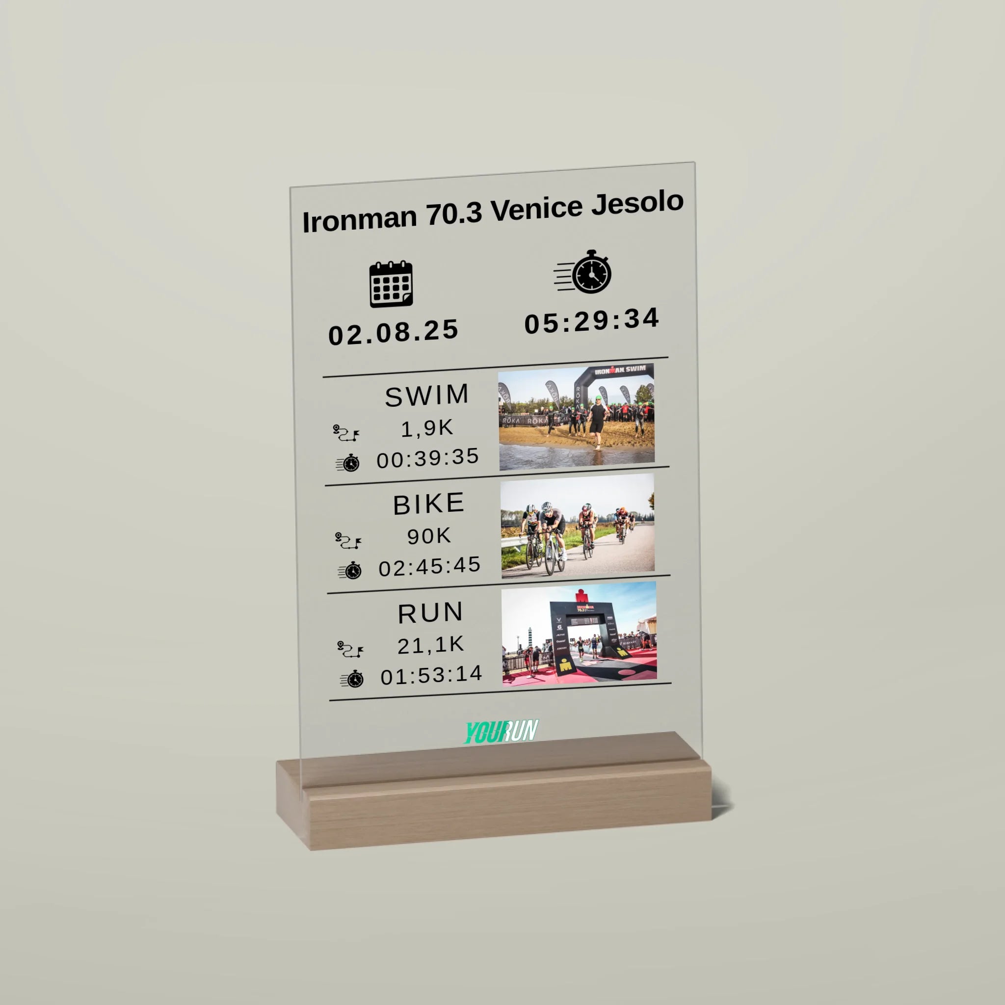 Finisher Board Triathlon Acryl - personalisiert