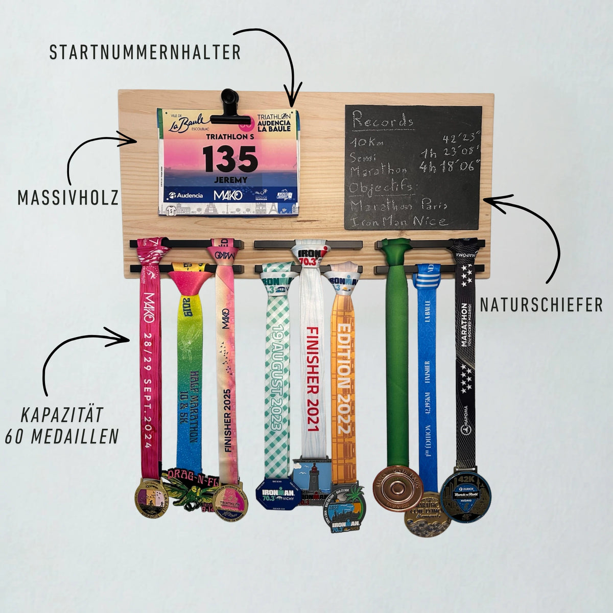 Finisher Board | Medaillenhalter | Laufen Triathlon Marathon