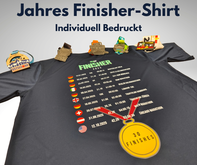 Finisher Shirt Ironman, Laufen, Triahtlon, Marathon